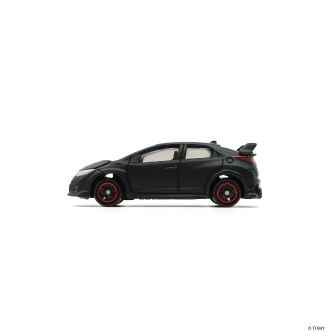  Black toy Honda Civic Type R with red rims and spoiler.