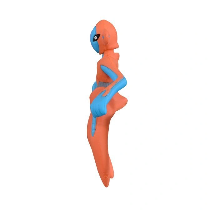  Orange and blue Deoxys toy figure in attack stance.