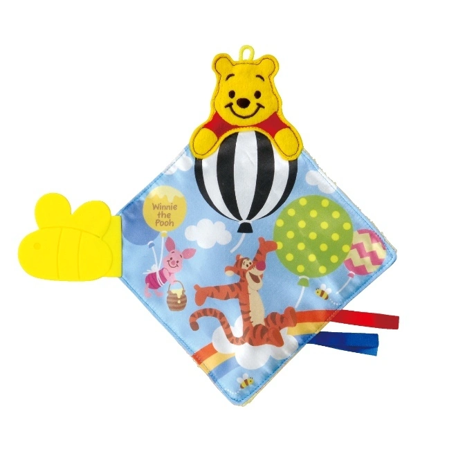 Winnie the Pooh baby comforter with Tigger, Piglet, and balloons.