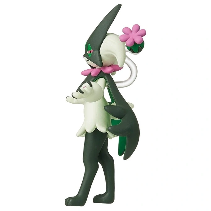  A Lurantis Pokémon toy figure with green and white coloring, standing in a dynamic pose.