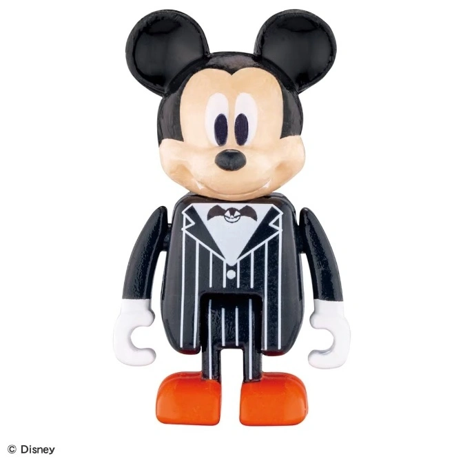  Mickey Mouse as Jack Skellington toy figure with black suit and orange shoes.