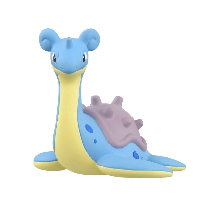 Lapras toy figure with blue body, cream neck, and lavender shell.