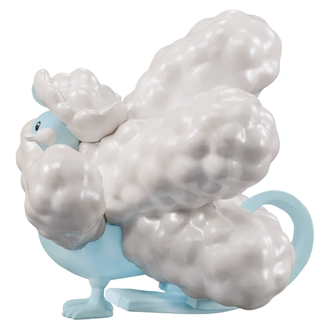  Altaria Pokémon toy figure with fluffy white cloud wings and light blue body.
