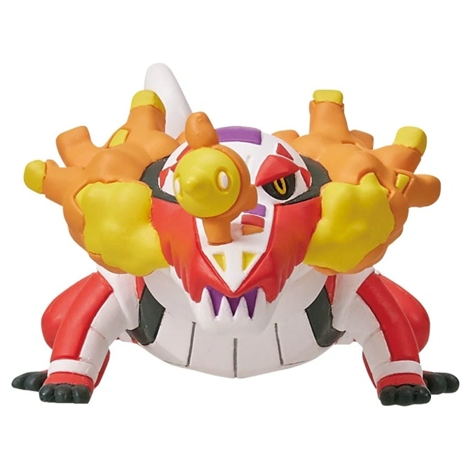  Iron Hands Pokémon toy figure with orange arms and a red and white body.