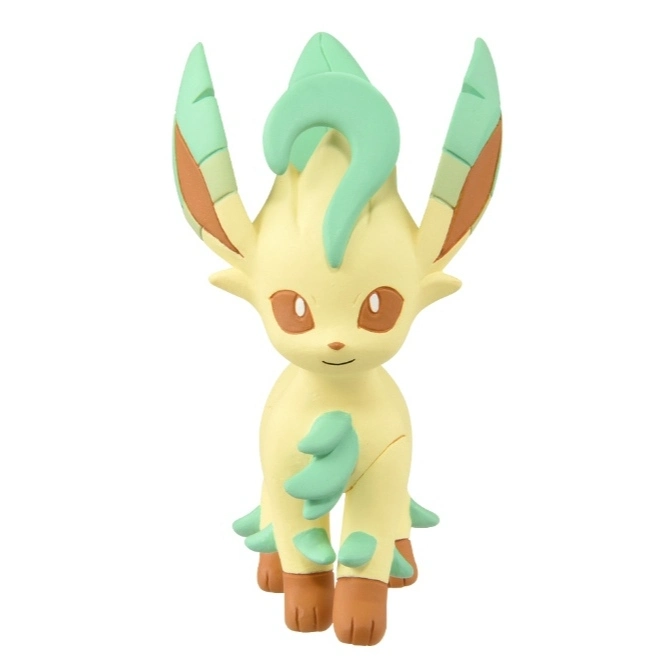  Leafeon toy figurine with green leaf accents and brown hooves.