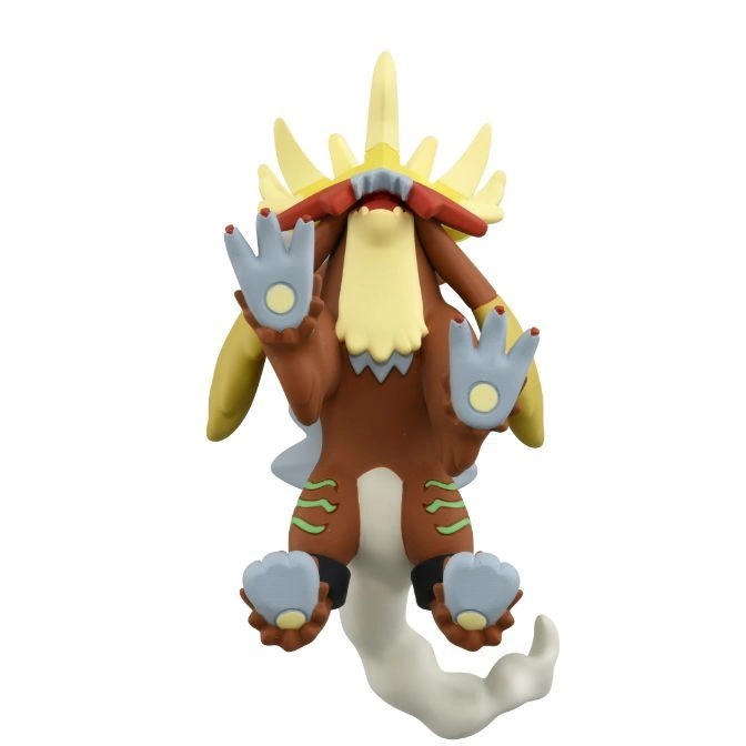  Entei toy figure with brown body, yellow mane, and blue paws.