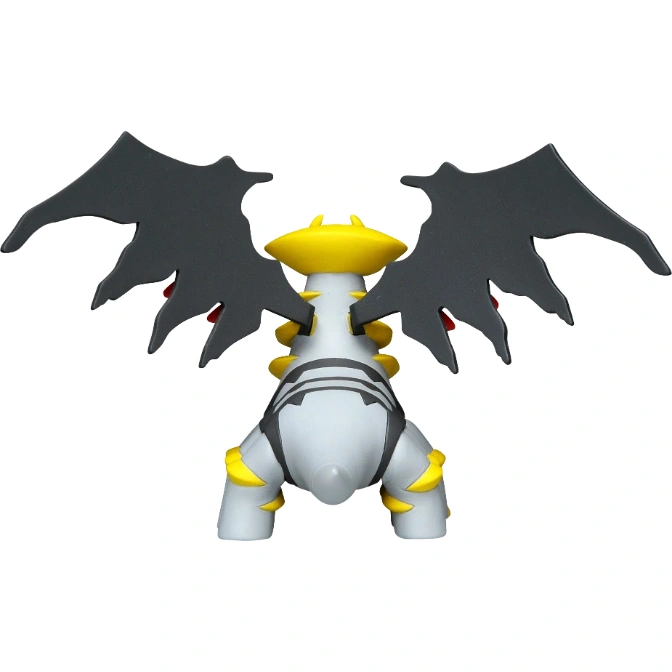  Giratina Origin Forme toy with gray body, yellow accents, and large black wings.