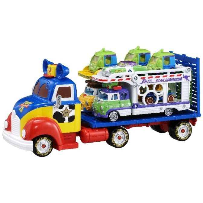  Toy Story truck with Buzz Lightyear trailer carrying alien cars.