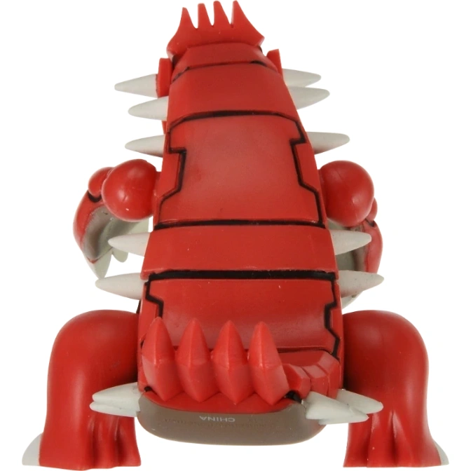  Red Groudon toy with white spikes, viewed from the back.