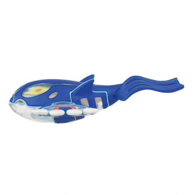  Blue Kyogre Pokémon toy with white underside and striped tail.