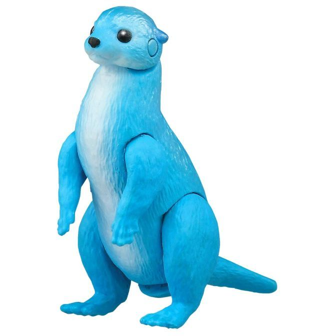  Blue otter toy figure standing upright with articulated limbs.