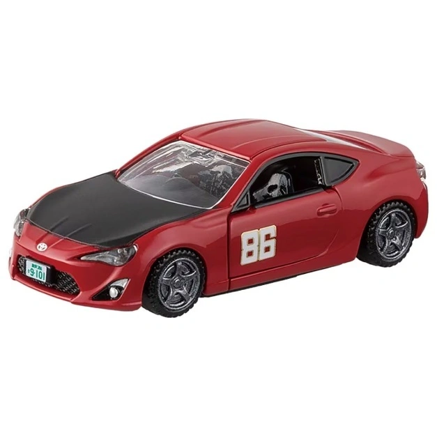  Red toy car with black hood and number 86 on the side.