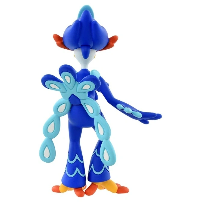  Primarina toy figure with blue and light blue accents, standing on orange feet.