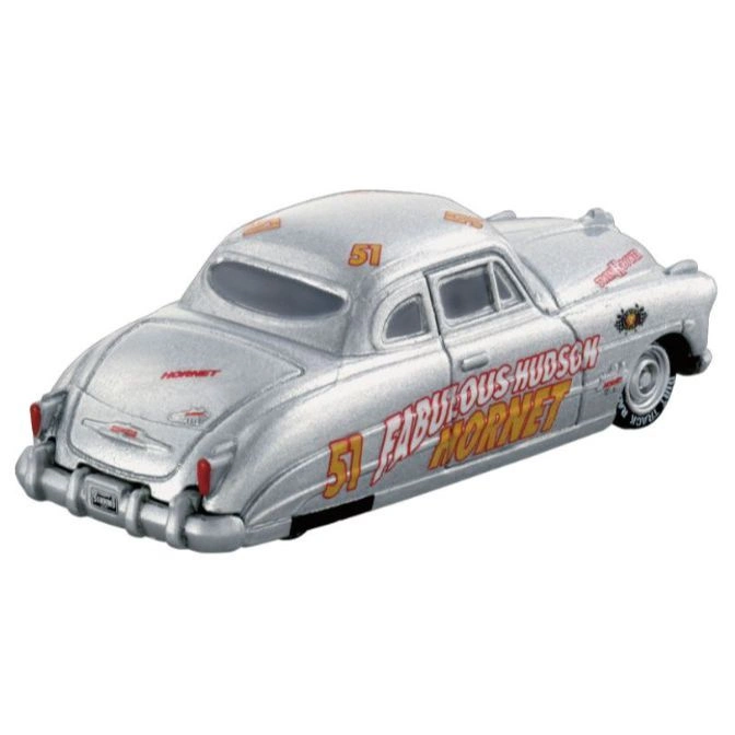  Silver Doc Hudson toy car with racing decals and the number 51.