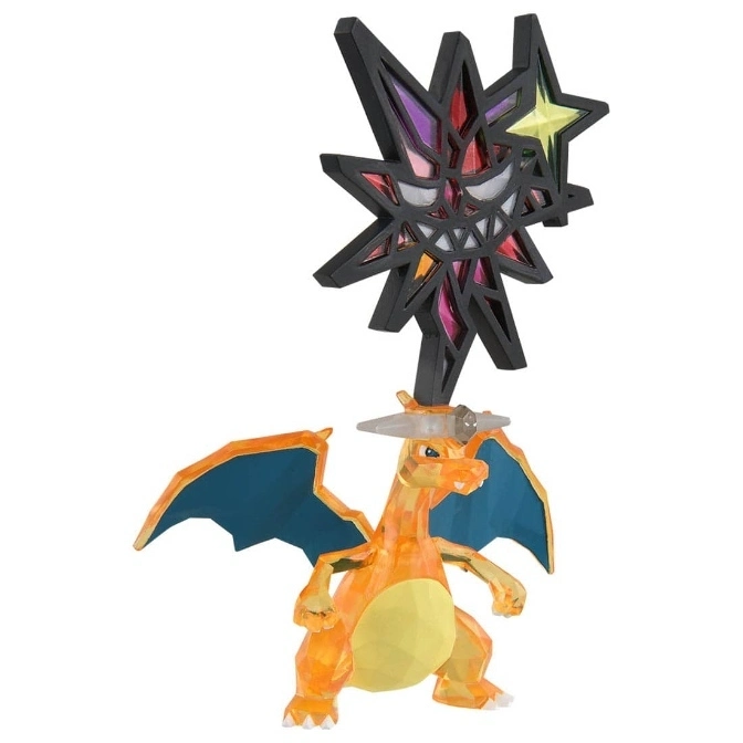  Charizard figurine with Gigantamax form, stylized with geometric facets and vibrant colors.