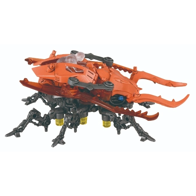  Orange stag beetle Zoid toy with articulated legs and translucent cockpit.