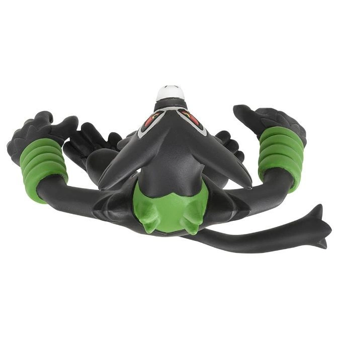  Black and green Zarude Pokémon toy figure with green wrist bands.