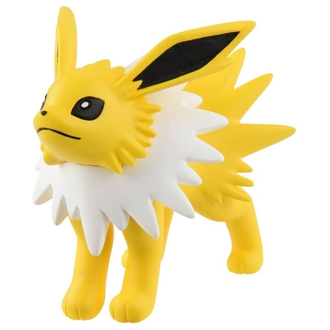 Yellow Jolteon Pokémon figure with white spiky collar, standing.