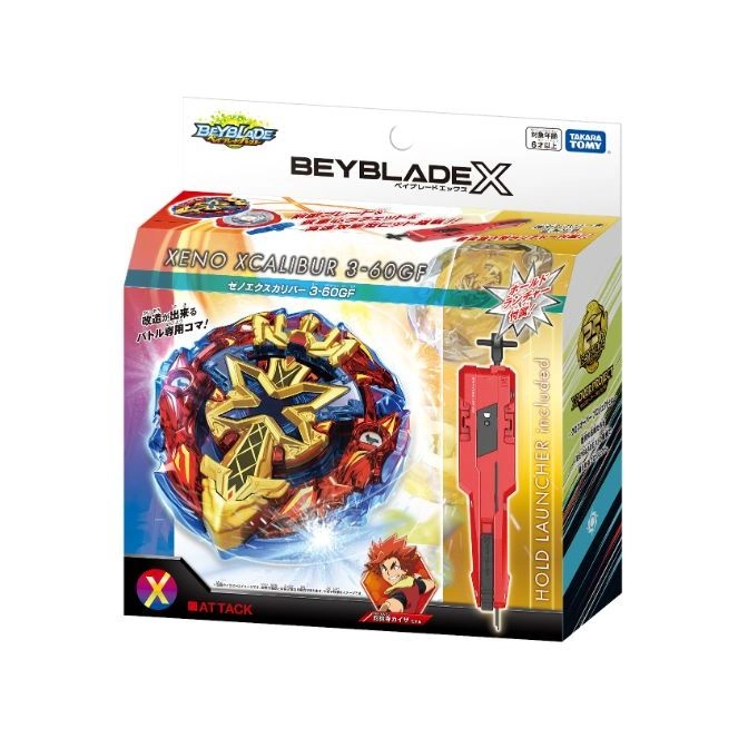  Beyblade X Xeno Xcalibur 3-60GF toy set with launcher. Attack type.