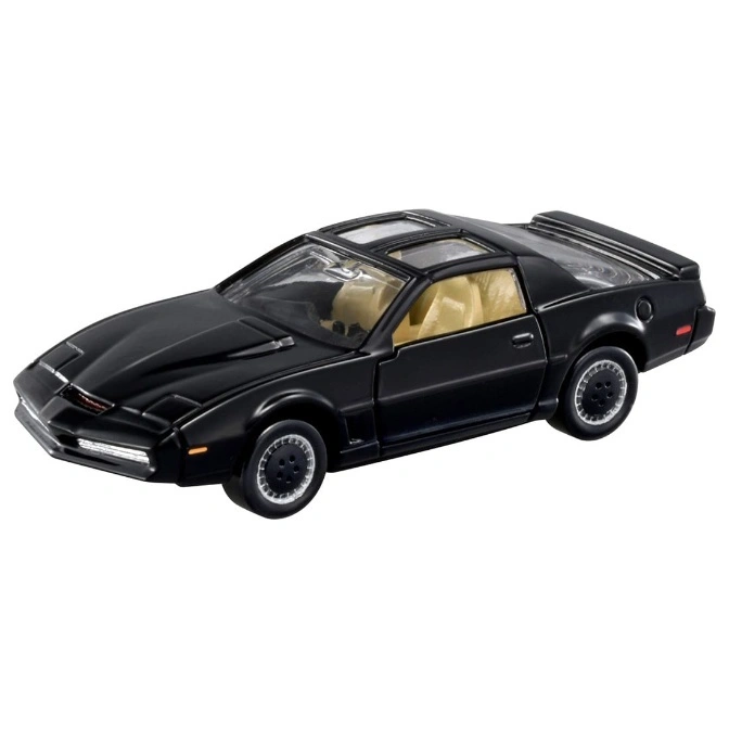 Black KITT toy car with sunroof and detailed wheels.