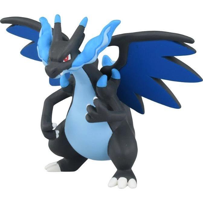 Charizard toy figure with blue wings and light blue belly.