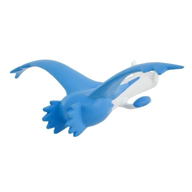  Blue and white Latios Pokémon toy figure with wings and webbed feet.