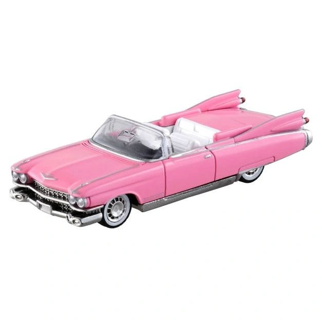 Pink 1959 Cadillac Eldorado convertible toy car with tailfins.