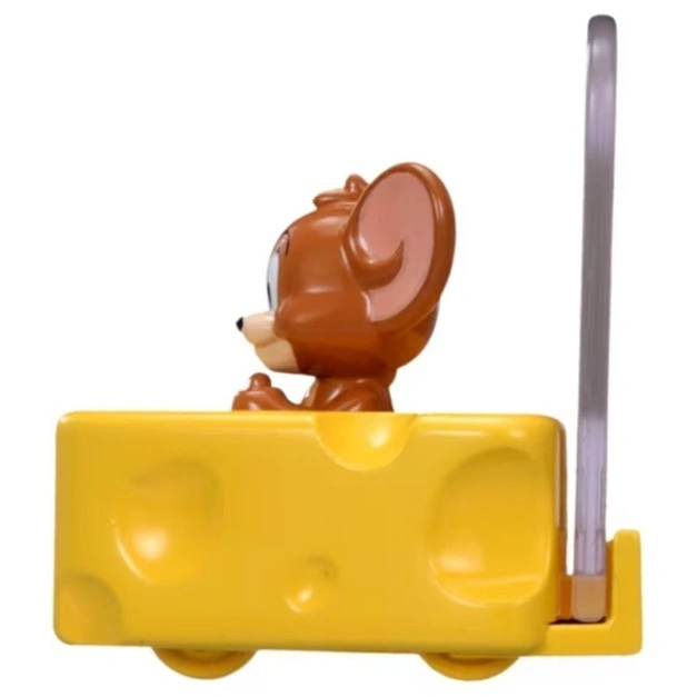  Jerry Mouse toy in a cheese car with a handle.