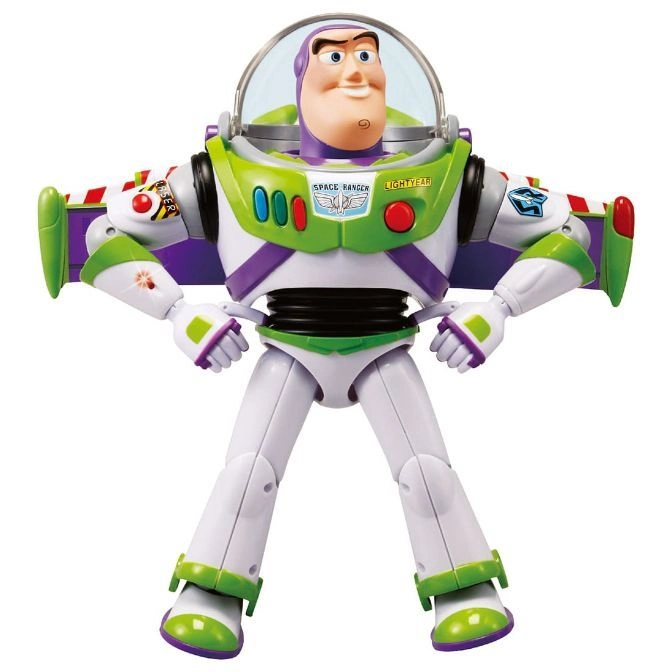 Buzz Lightyear action figure with outstretched arms and wings.