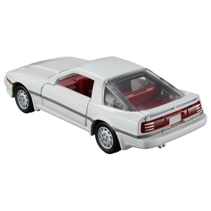  White Toyota Supra toy car with red interior.