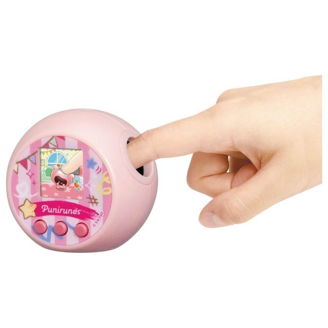  Pink Punirunes toy with a finger interacting with the sensor.