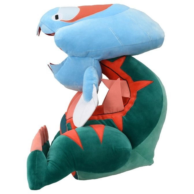  Hydreigon plush toy with blue heads and green body, sitting upright.