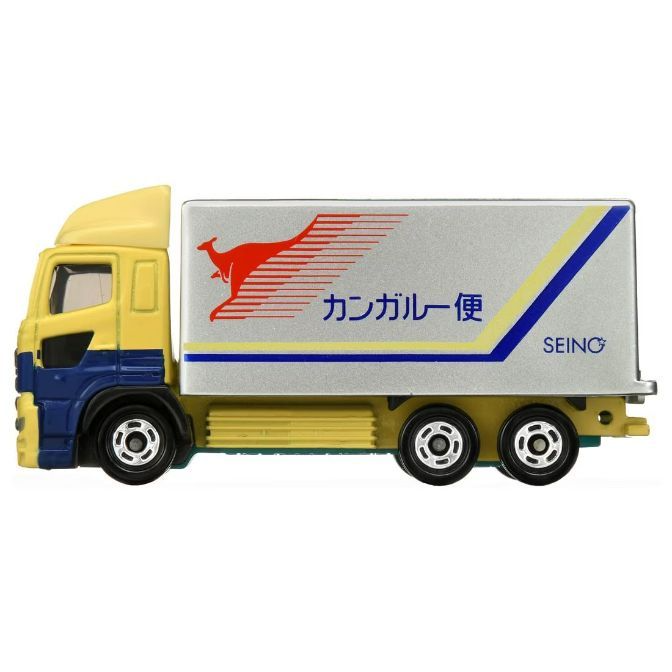  Toy delivery truck with kangaroo logo and Japanese text.
