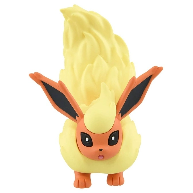  Flareon toy figure with orange and black ears, standing.
