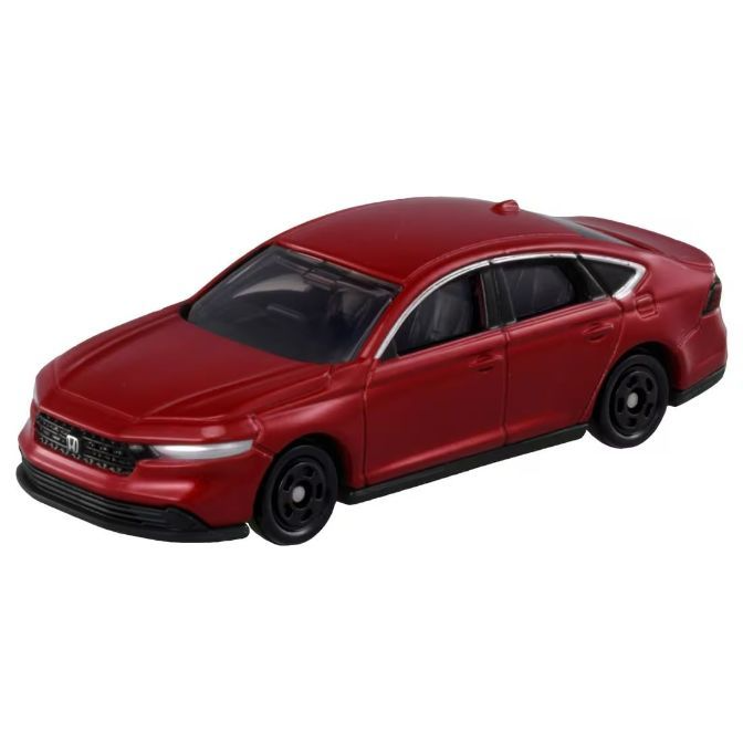 Red Honda Accord toy car with black wheels.