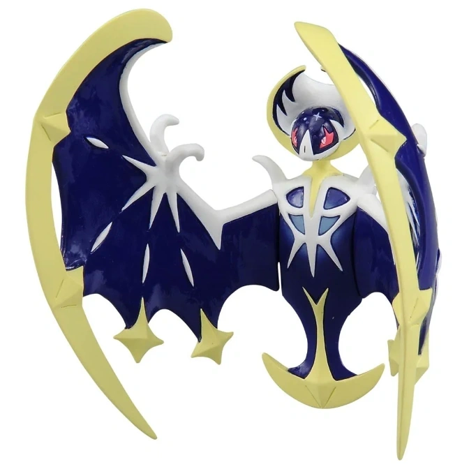  Lunala Pokémon figure with dark blue wings and yellow crescent accents.