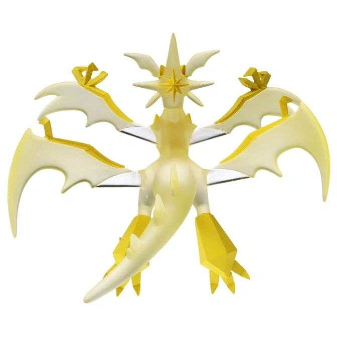  Solgaleo Pokémon figure with white and gold accents, wings spread.