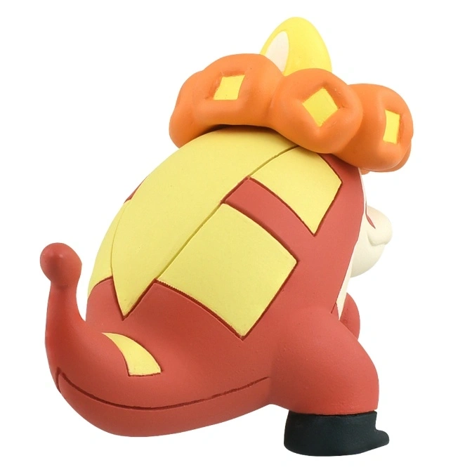  Standing Dachsbun Pokémon toy figure with orange buns on its head and a curled tail.