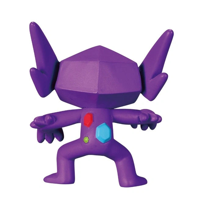  Purple toy figure with gem-like head and gem accents on body.