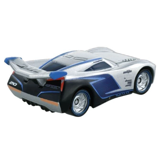  Silver toy race car with blue accents and the number 20 on the spoiler.