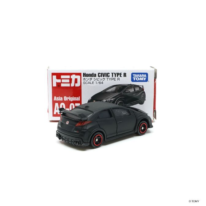  Black Honda Civic Type R toy car with box. Scale 1/64.