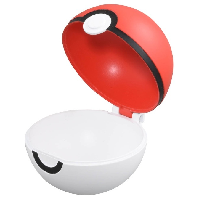 Open Poké Ball toy with red top and white bottom, ready for action.