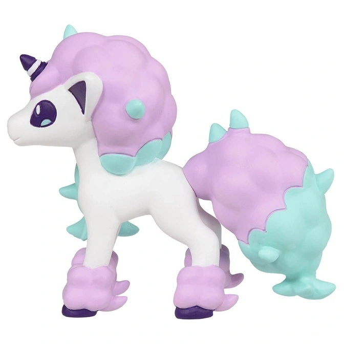  Galarian Ponyta toy figure with purple mane and tail, and teal accents.