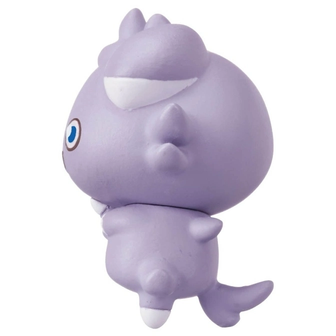  Purple Espurr toy figurine with white accents, side view.