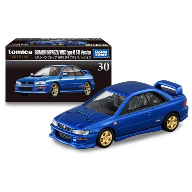  Blue Tomica Subaru Impreza WRX type R STI Version toy car with box.