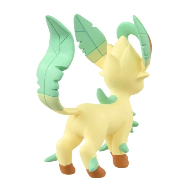  Leafeon toy figure with leaf-like tail and head adornments, standing still.