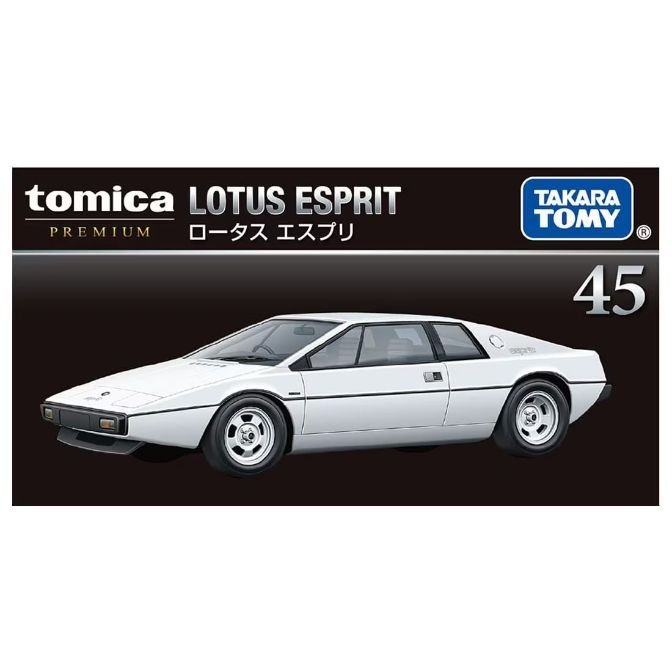  White Tomica Premium Lotus Esprit toy car, number 45.