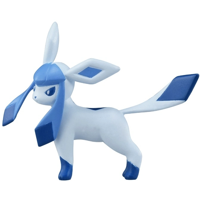  Glaceon figurine, light blue and white with dark blue accents, standing pose.