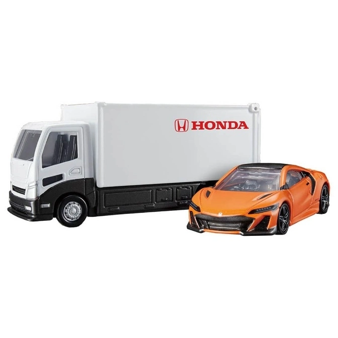 Honda truck with logo and orange NSX sports car toy set.