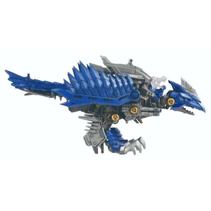  Blue and grey Zoids toy with spikes, resembling a mechanical dinosaur.